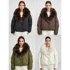 Womens Thick Puffer Coat With Faux Fur Collar Short Warm Winter Jacket Loose Fit Street Style