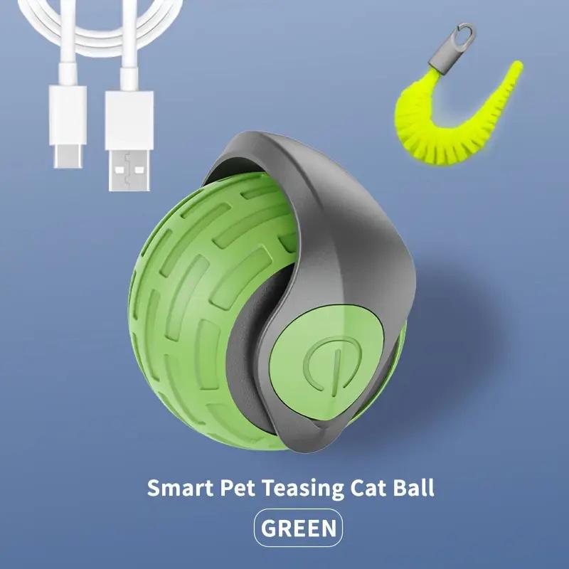 Smart Cat Toys Ball Automatic Interactive Pets Electric Rolling Teaser USB Rechargeable Kitty Moving Bouncing Ball Birthday Gift