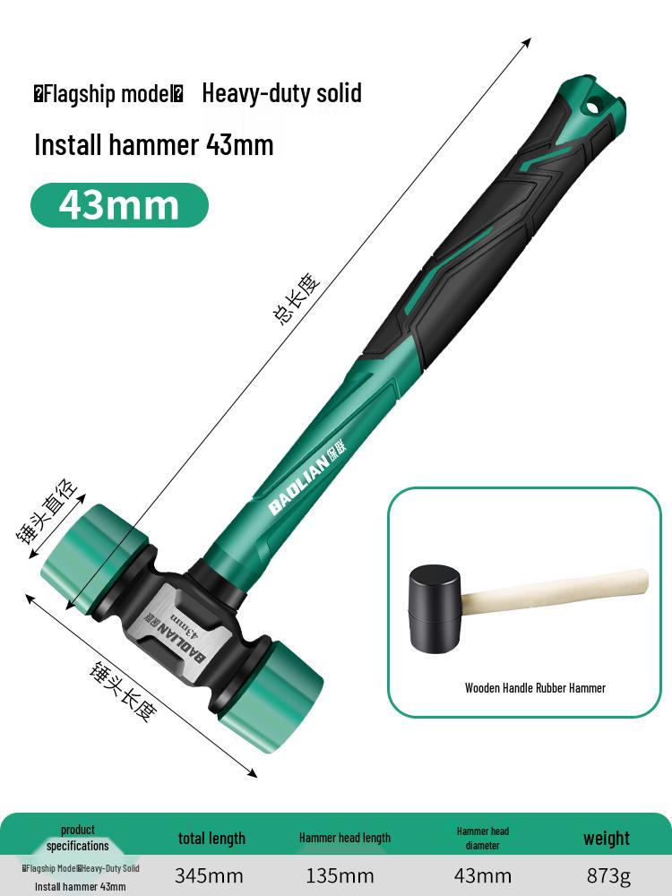 Obkladačské kladivo s gumovou hlavou a pevnou plastovou hlavou