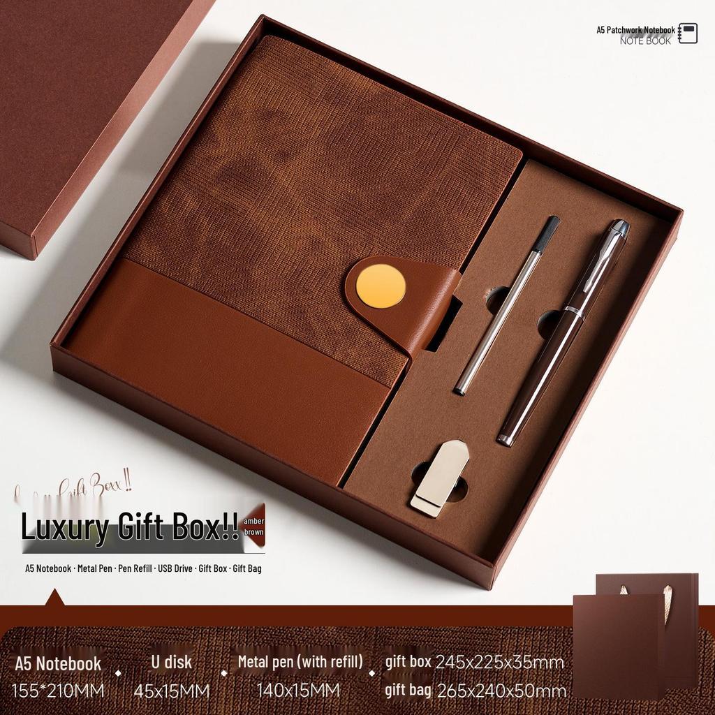 A5 Soft Leather Buckle Notebook: Customizable Diary Gift Set