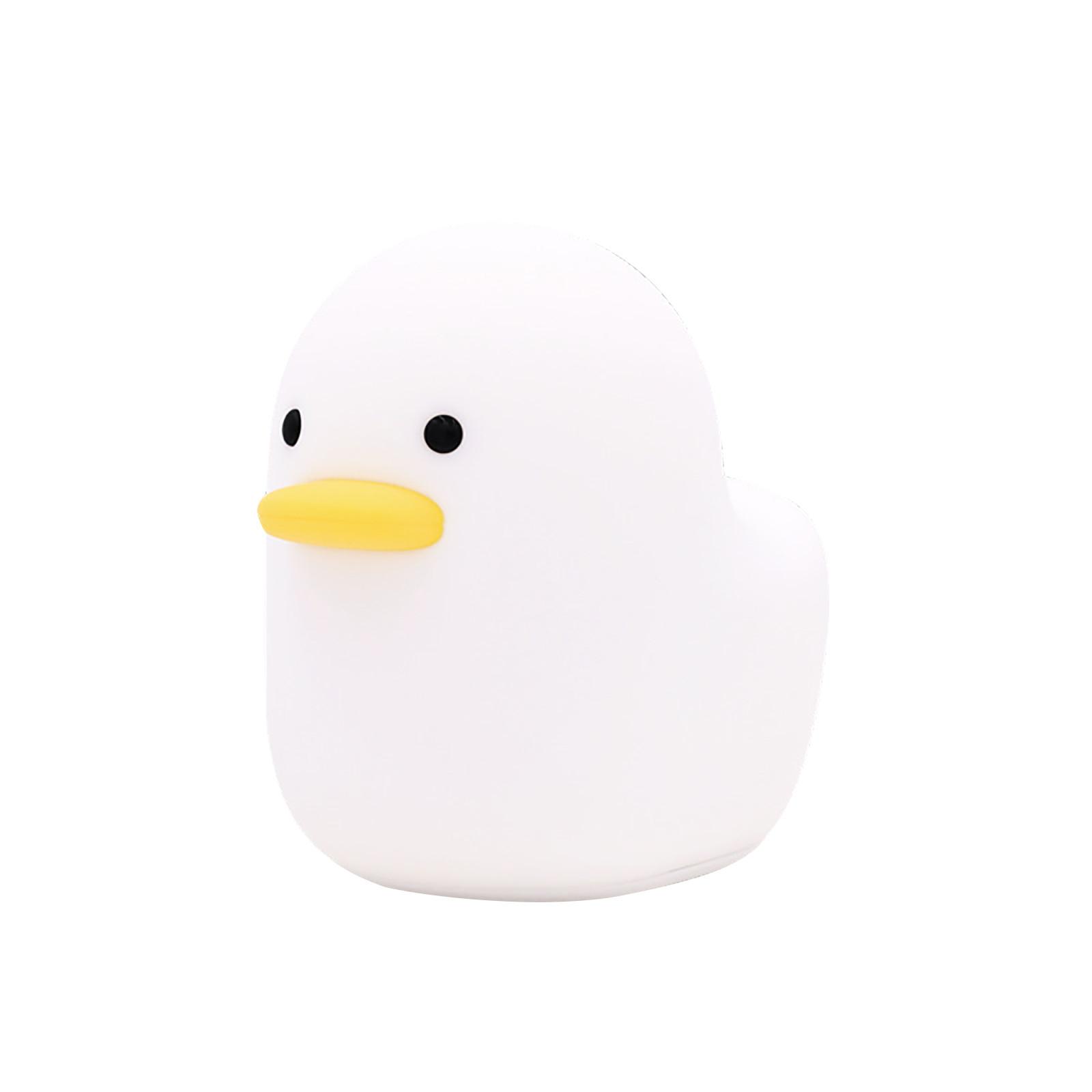 

Silicone Duck Night Light USB Rechargeable Soft Touch Table Lamp with Timer and Tap Control Suitable for Bedroom Nursery and Kids Room One Size білий