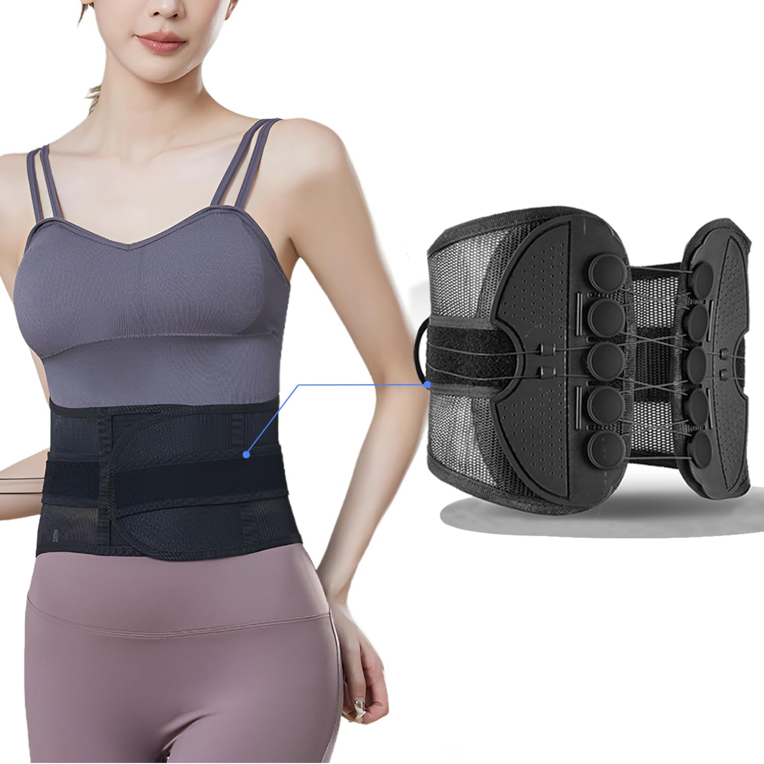 Model Released in Hyayuro Lumbar Support Pelvic Support Posture Pelvic Spine Posture Improves Muscle Training Birthday Gift for Men and Popular Gift