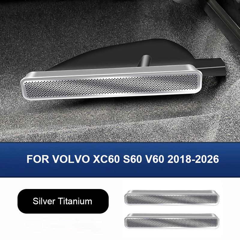2pcs/set Stainless Steel Dashboard Air Conditioning Vent Frame Decorative Cover Trim Frame for Volvo XC60 S60 V60 2018-2026
