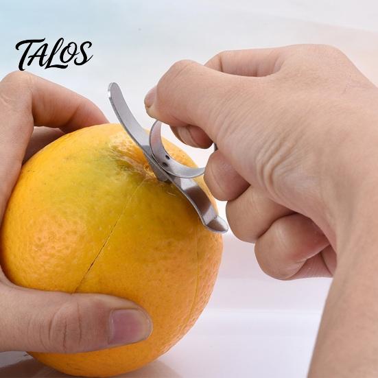 Stainless Steel Cutter Orange Peeler, Ergonomic Ring Design And Safe Curved Hook Kitchen Gadget for Fruit Blade Gadget, Manual Skin Remover