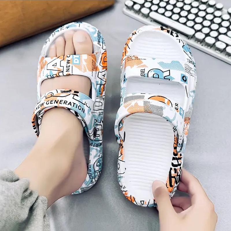 Thick-soled Soft Elastic Men's Slippers EVA Non-slip Two-wear Unisex Sandals Fashion Casual Slippers Breathable Outdoor Footwear