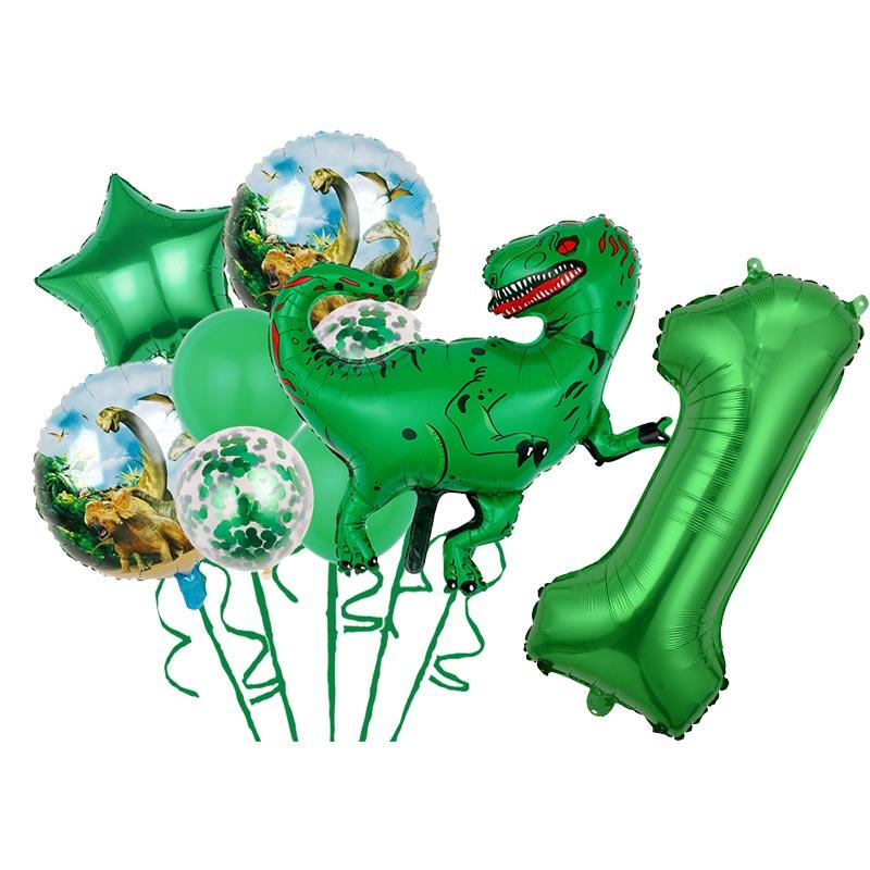 Cartoon Dinosaur Theme Cake Toppers Cute Dino Balloon Decorations Banner Tableware Set Birthday Party Supplies Baby Shower Favor