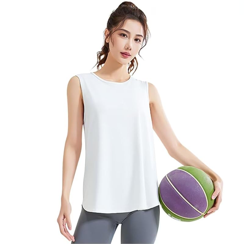 

[Rovidorx] yoga wear tops tank top ladies sports big size Pilates running training wear hot yoga sportswear Gym fitness Cold sensation long Relaxing