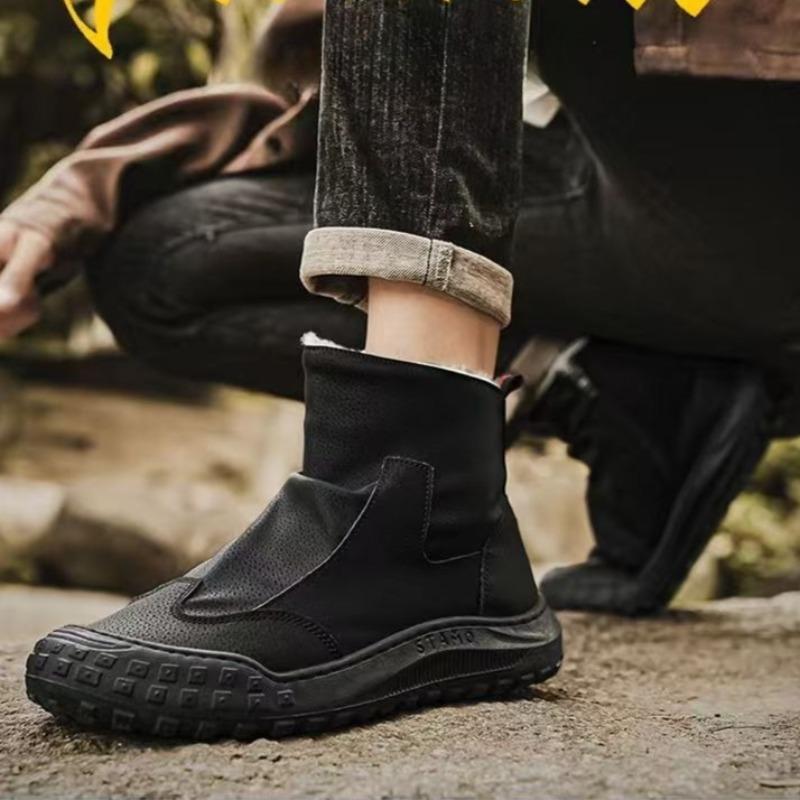Thick Plush Warm Winter Martin Boots Non Slip Anti-Scratch Men Labor Protection Work Boots