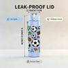 1PC Mixed Soccer Ball Seamless Print 750ml Color Plastic Sports Water Bottle Leakproof Flip Straw Lid Suitable for Sports Office Home Use