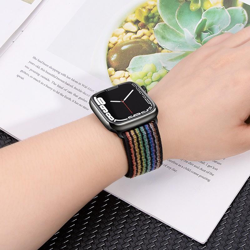2pcs Straps For Apple Watch Band 44mm 40mm 45mm 46mm 42mm 49mm 41mm Nylon Loop Bracelet iwatch Series 10 9 8 7 6 5 3 se ultra 2