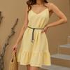 European and American Summer Pure Desire Sexy Temperament Elegant Casual Sleeveless Elastic Waist Pullover Suspender Dress
