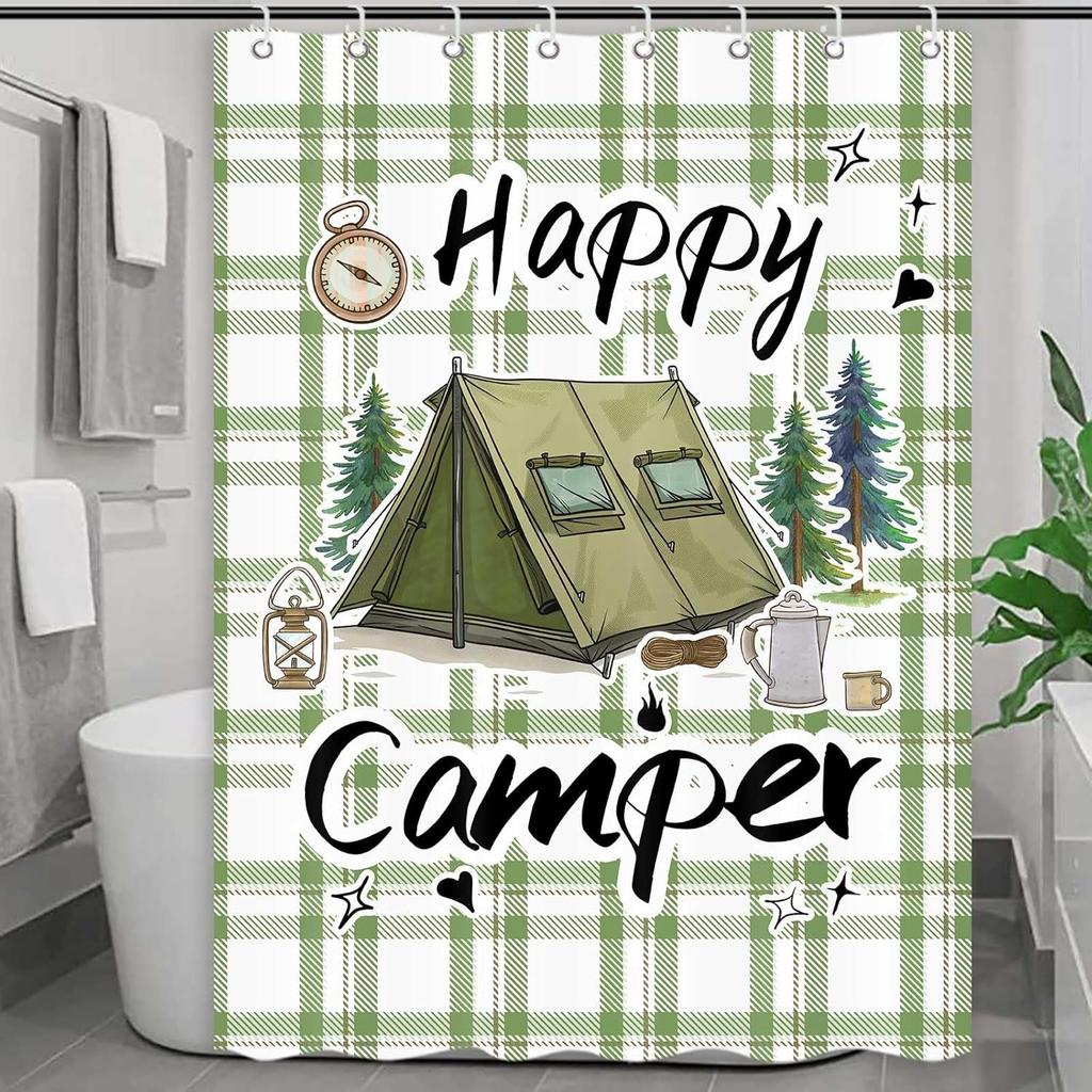 Farmhouse Floral Shower Curtain, Rustic Country Wooden Daisy Flower Shower Curtains for Bathroom, Vintage Blue Fabric Shower