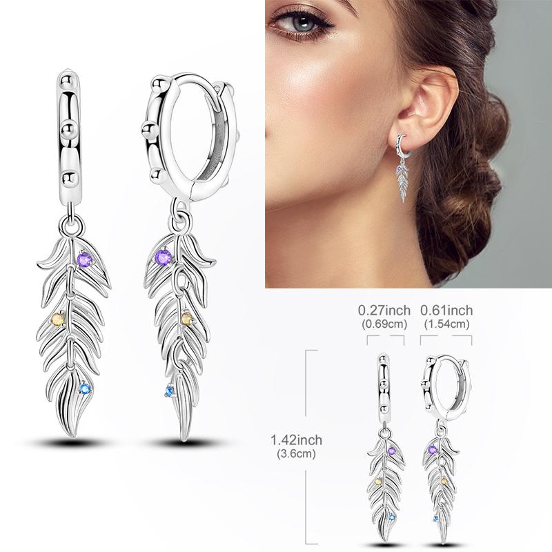 925 Silver Hoop Earring Moon Sun Earring Pendent Zircon Heart Shape Star Eardrop For Women Girl Making Jewelry