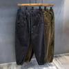 Herren Winter Retro Cordhose Lässig mit Fleece Futter, Bündchen, Elastischer Bund, Locker Geschnitten Arbeitskleidung Hose, Herbst Einzelstück Hose