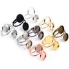 12mm 5pcs Gold Silver Plated Stainless Steel Adjustable Ring Settings Blank/Base,Fit 12mm Glass Cabochons,Buttons Ring Bezels