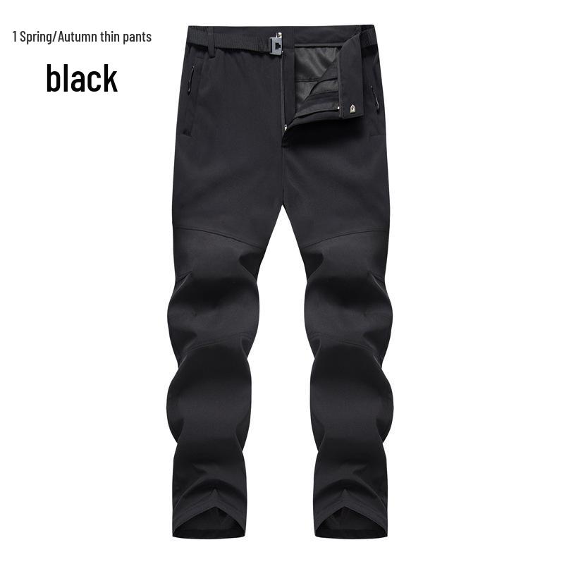 Men's and Women's Windproof Softshell Fleece Pants for Skiing, Mountaineering, and Outdoor Sports - Slim Fit, Plus Size, Autumn/Winter.