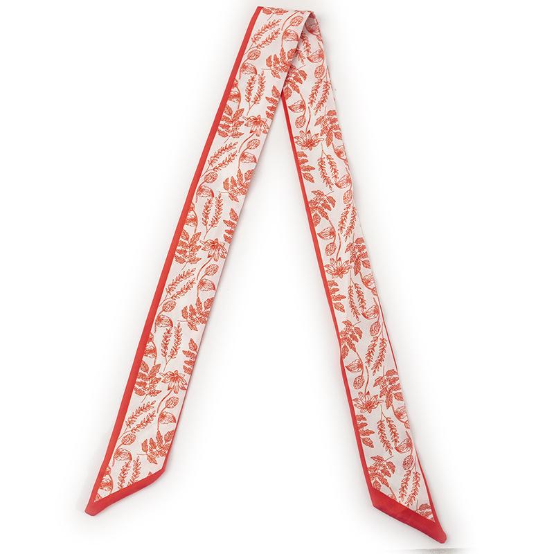 Women's Red Double-Sided Silk Scarf: Versatile Ribbon for Professional OL Wear or Headband, Perfect for Spring/Summer Korean Fashion.