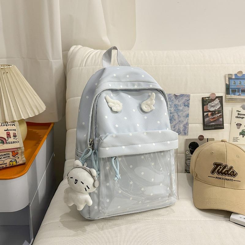 Korean version of polka dots cute angel wings girl heart sweet little backpack Mori small fresh junior high school girls backpack
