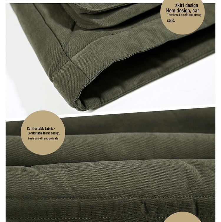 Men's Mid-Length Winter Cotton Coat with Velvet, Multi-Pocket, Thickened, Plus Size - Ideal for Middle-Aged and Elderly