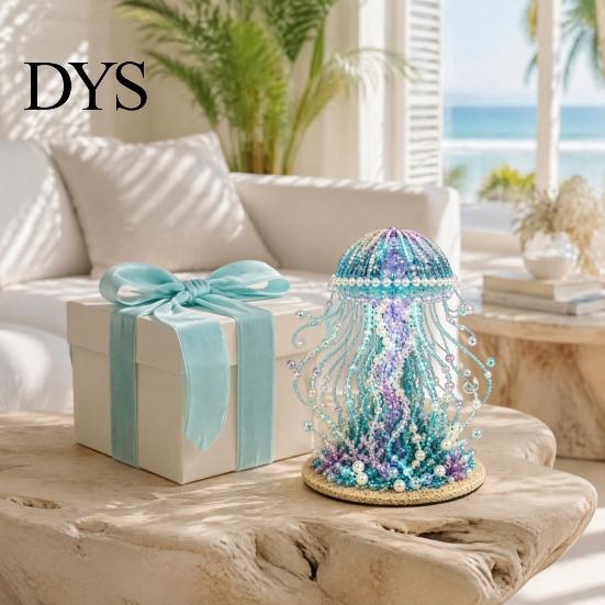 Handgemachte Geschenkideen für Freunde Perlen-Meeresbewohner DIY-Set, 3D-Krake-Hai-Bastelprojekt Meeresbewohner Perlenkunst Projekt für Erwachsene, Küsten-Wohnkultur