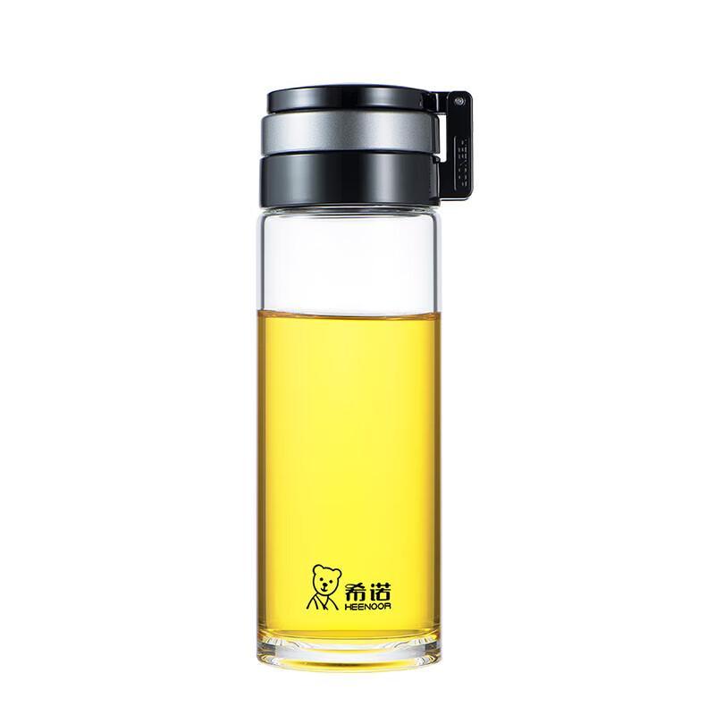 Heenoor XN-6075 Single-Layer Glass Water Bottle with Tea Infuser, 480mL