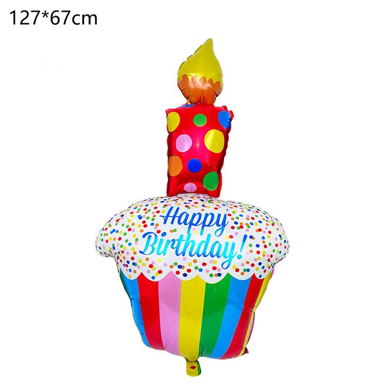 Fødselsdagskage Ballon med Fod Stående Folieballon Sød Kageballon Børn Dreng Pige Fødselsdagsfest Dekoration Forsyninger Baby Shower