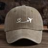 Unisex Love Heart Airplane Print Baseball Cap, Outdoor Sun Protection Fashionable All-Match Duckbill Hat,  cotton