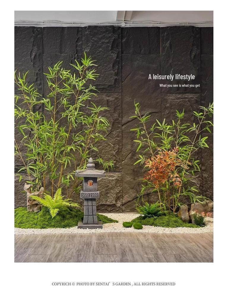 Zen Bamboo Artificial Green Plant: Outdoor Privacy Screen & Decorative Potted Fence