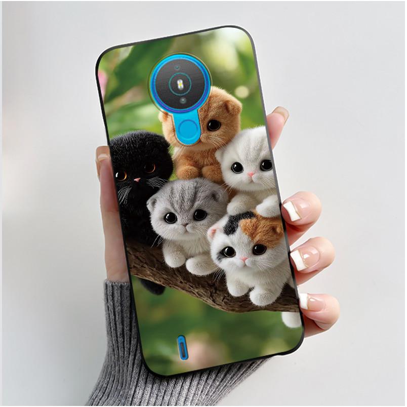 

Для Nokia 1.4 TA-1322 2026 Новая Модная Черная Крышка для Телефона Для Nokia 6.2/Nokia 7.2 Чехол Счастливая Кои Ударопрочный Мягкий Задний Корпус Nokia 7.2