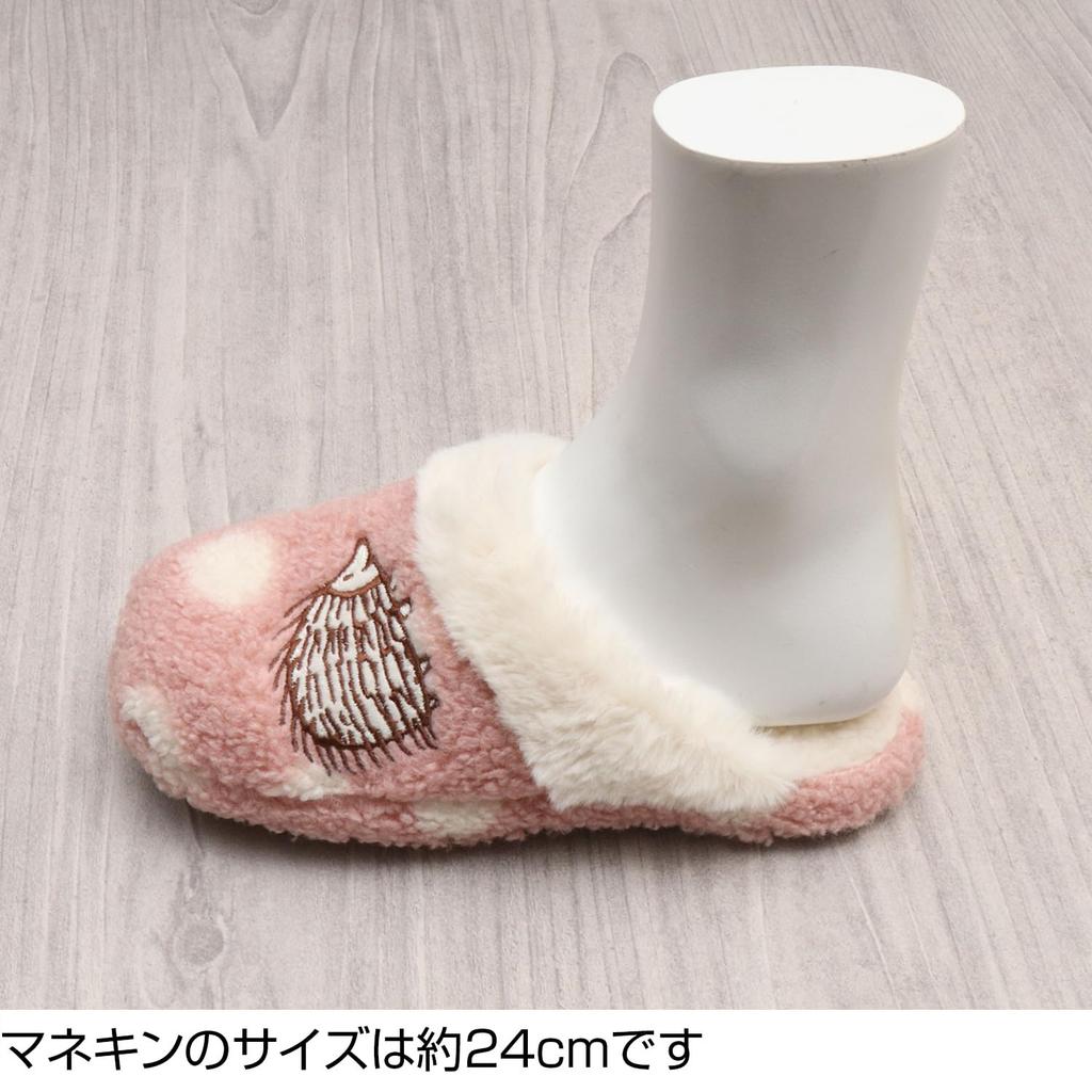 Lisa Larson Dotted Boa Hedgehog Slippers Nordic Style Lisa Larson Room Shoes for Women and [Cute Men] (Pink)
