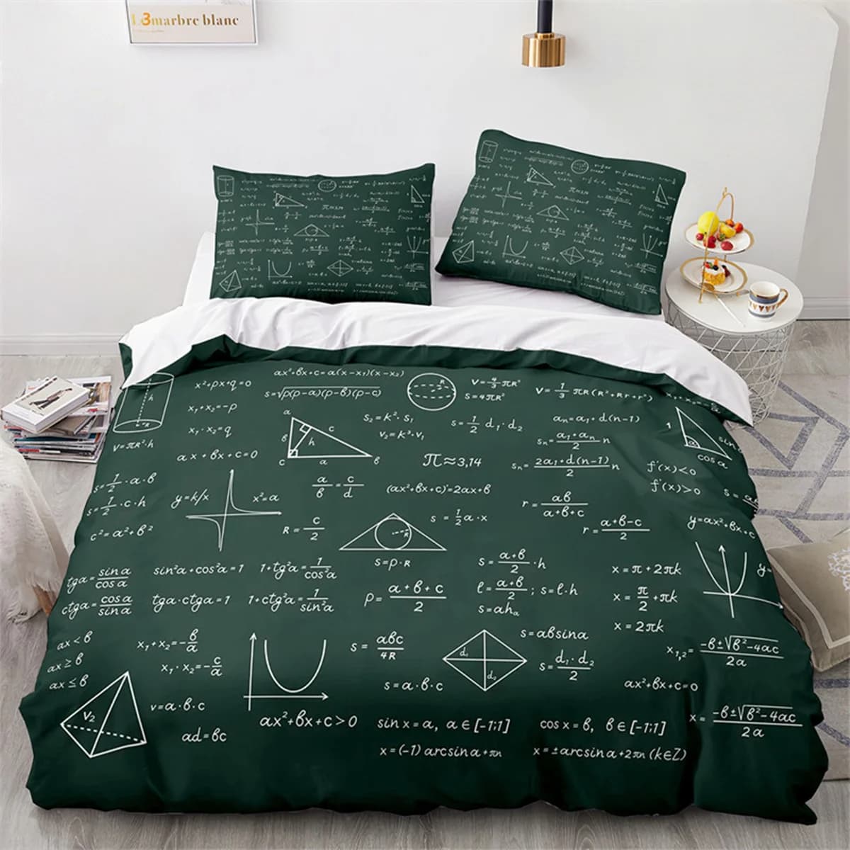 

Mathematical Formulas Math Equations Soft Duvet Cover Suitable for Children Young Boys plus Young Girls Who Love Mathematics Scholars Comfortable 120*200cm Single