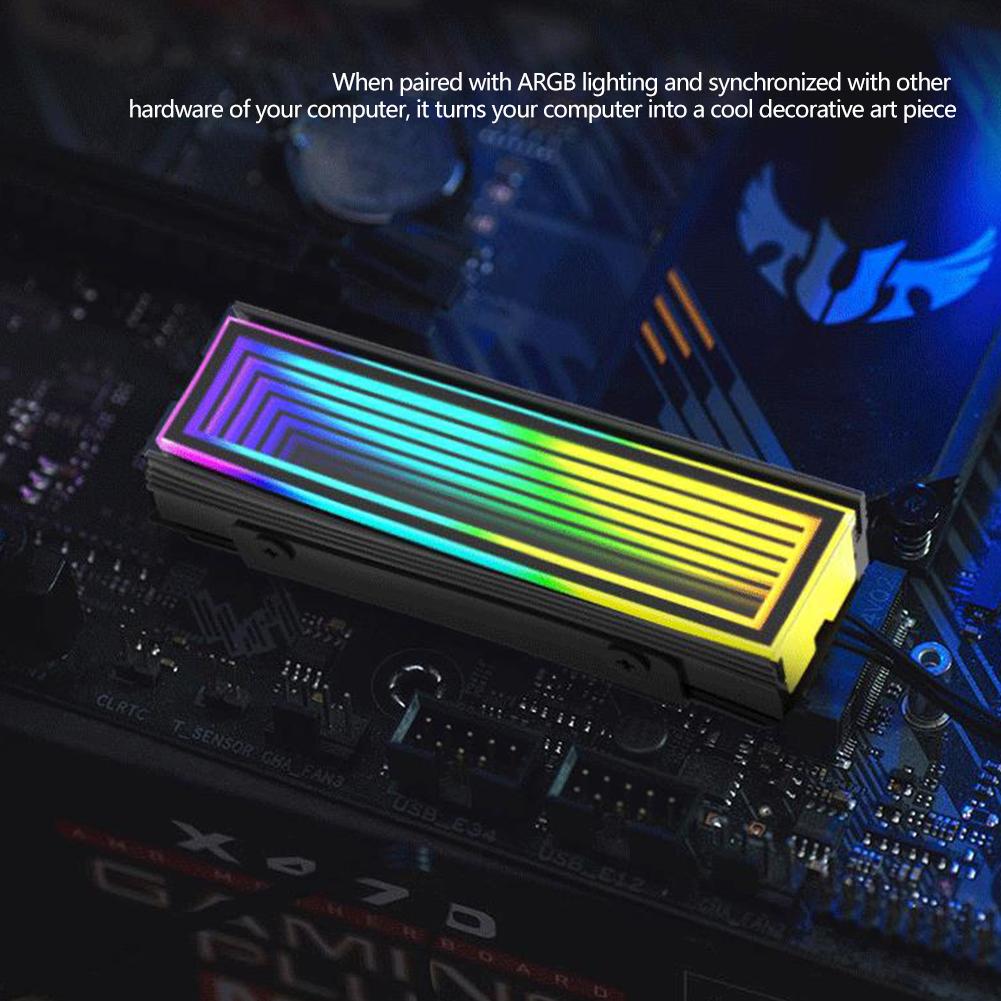 ARGB AURA Plug Sync Computer SSD M2 Radiator Aluminum PC RGB M.2 Nvme Cooler Heatsink Solid State Drive Heat Sink Cooler