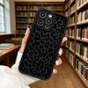 Black Leopard Print Pattern Soft TPU Phone Case for iPhone 17 16 15 14 13 12 11 Pro Max Plus Shockproof Anti-Slip Cover