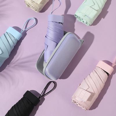 Mini Folding Sun Umbrella,Portable Sun Protection Capsule Umbrellas with Storage Box,Outdoor Rain Umbrellas for Shopping Travel