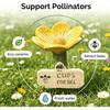 Ceramic Bee Watering Station for Garden, Flower-Shaped Bee Cups with Textured Center, Outdoor Pollinator Water Bowl