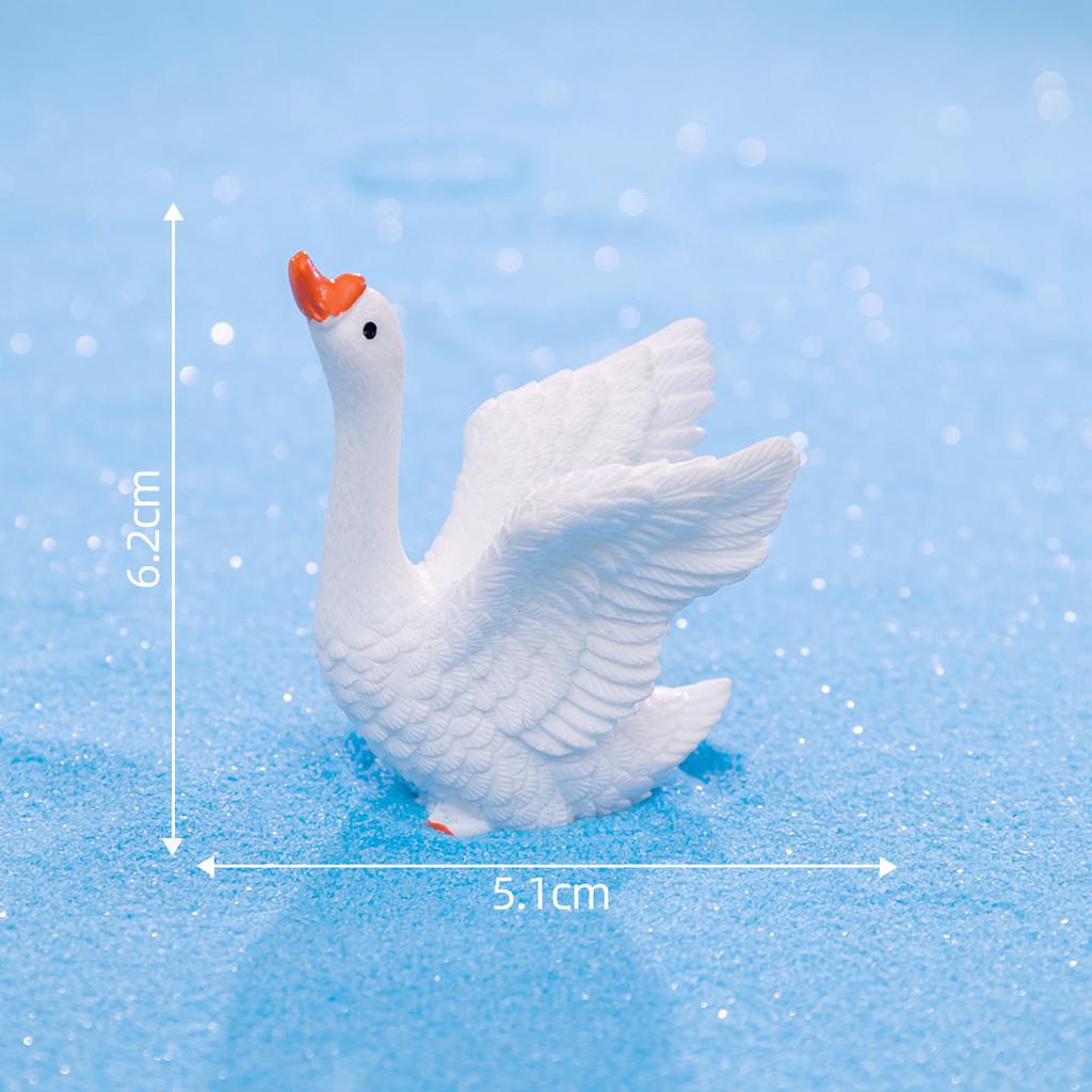 Charming Resin Swan Figurines Diy Creative Micro Landscape Desk Decorations