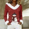 Long Sleeve Shirts For Women Cute Tops Christmas Prints Tees Blouses Casual Plus Size Basic Tops Pullover
