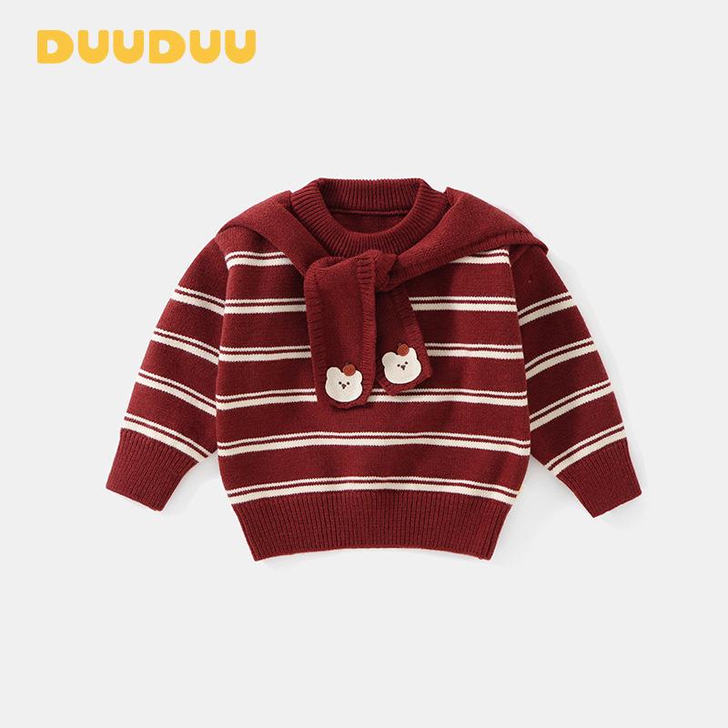 

DUUDUU High Collar Red Knit Winter Sweater for Girls 2025 120 cm червоний