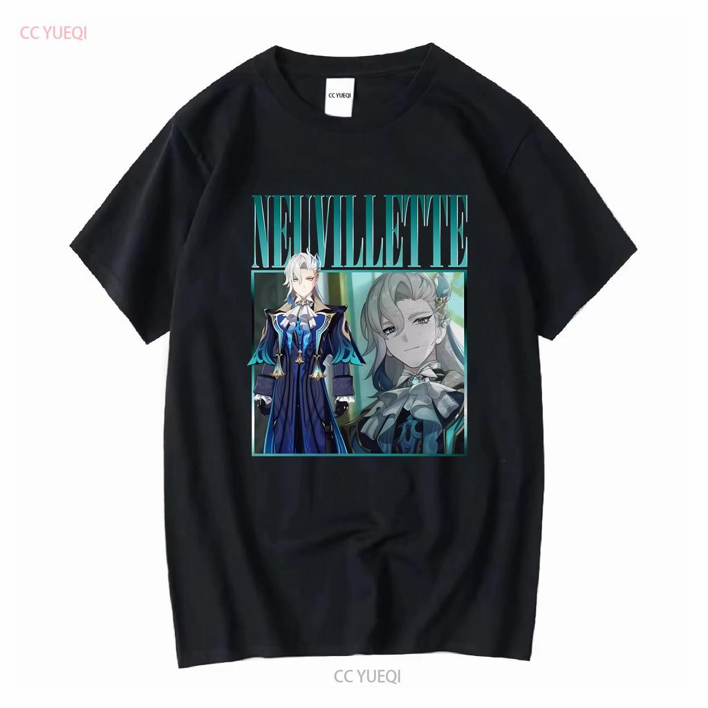 Neuvillette Genshin ImpacT T Shirt Vintage Retro Homage Gaming long or short sleeves vintage Washed graphic homme streetwear