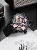 Kilo Time Men's Hollowed-Out Automatic Mechanical Watch with Wormhole Concept & Xenon Design—Stylish for Students