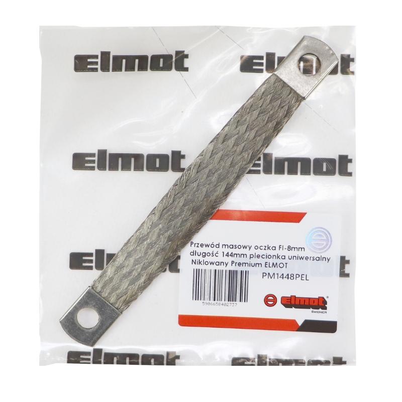 Ground cable mesh FI-8mm length 144mm braid universal Nickel-plated Premium ELMOT