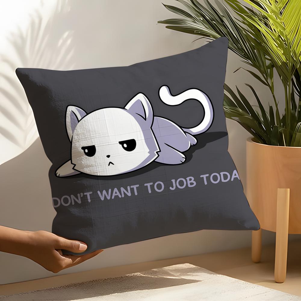 3 Funny Cat Thinking Network Pattern Pillow Case Home Living Room Decoration Linen Pillowcover Pillow Cases Cushion Cover