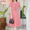 ZANZEA Women V-Neck Summer Casual Short Sleeve Dress