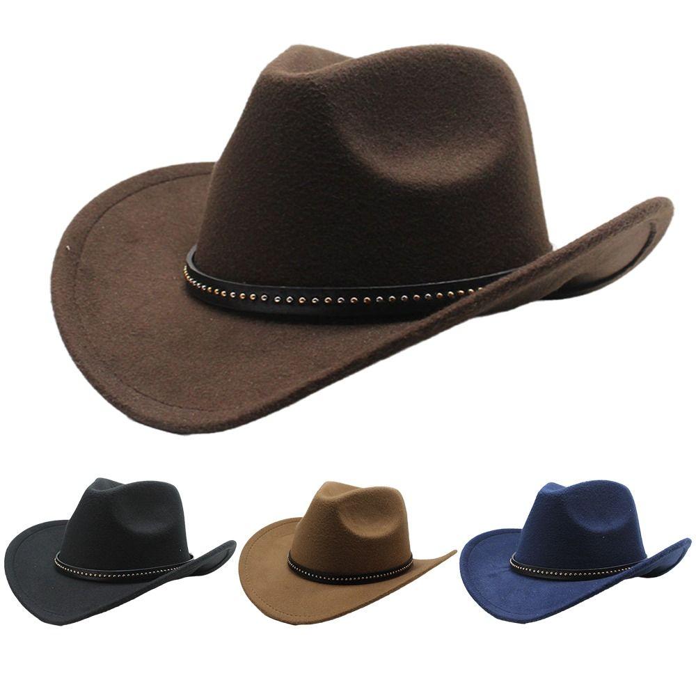 Felt Cowboy Hat Wide Brim Party Cosplay Hat Classic Jazz Hat