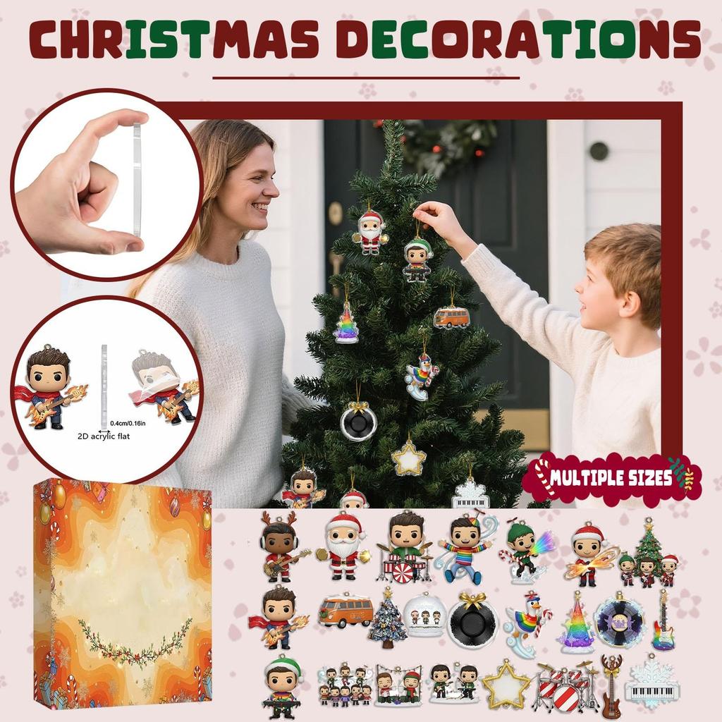 2D Flache Flugzeugbox 24-teilige Serie Adventskalender Weihnachts-Countdown