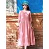 2026 Summer Cotton Linen V-Neck Artistic Long Dress for Women