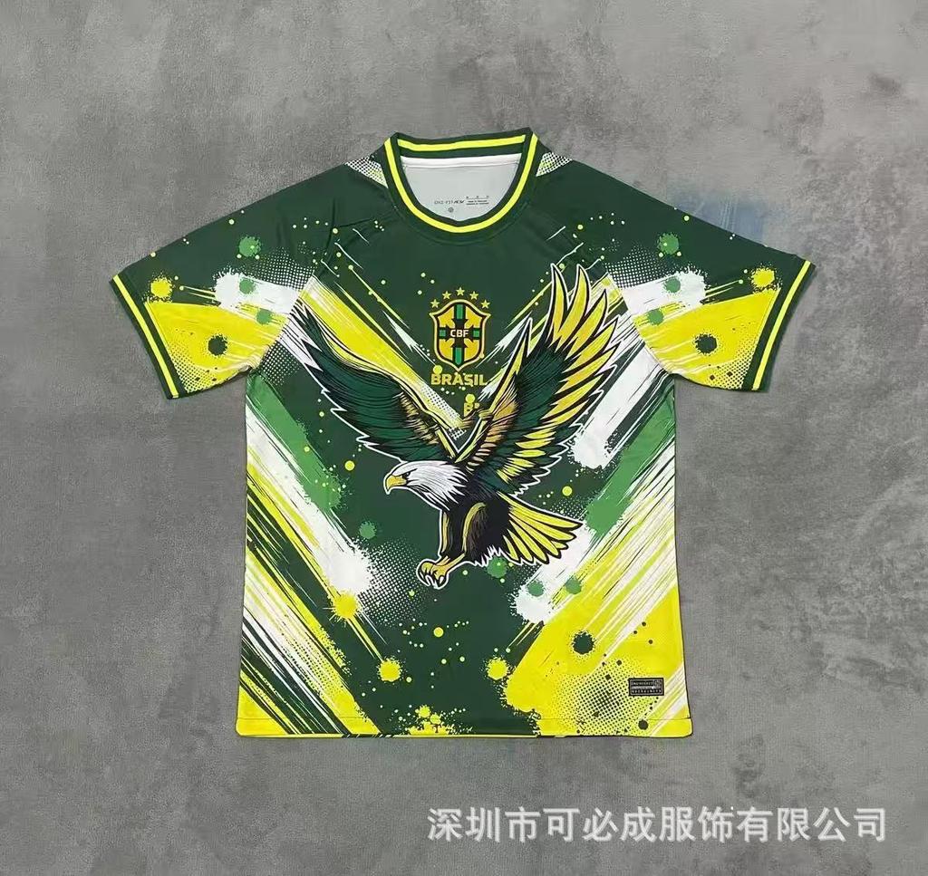 Großhandel und Einzelhandel Grenzüberschreitend Brasilien Nationalmannschaft Spezielles Gedenk-Kurzarm-Fußballtrikot Oberteil Kurzarm Fans