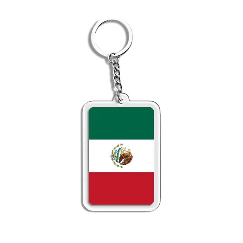 Acrylic Keychain Country Flags Collection United States Spain Russia France For Car Key Bag Gift Souvenir