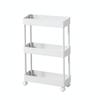 SVOHZAV 3-Tier Slim Kitchen Cart with Wheels 13cm Multi-Functional Storage Rack White