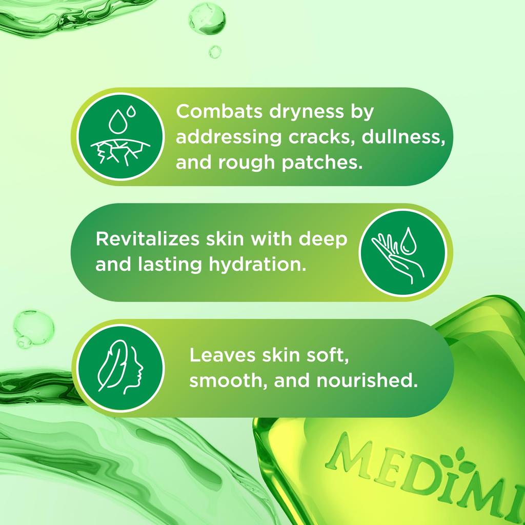 Medimix Clear Glycerine Bathing Bar Soap for Dry Skin 100g (3 + 1 Combo Pack) | Infused with Lakshadi Oil & Aloe Vera | Effective for Dry Skin